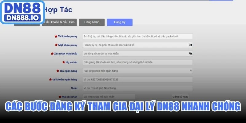 Các bước đăng ký tham gia đại lý DN88 nhanh chóng