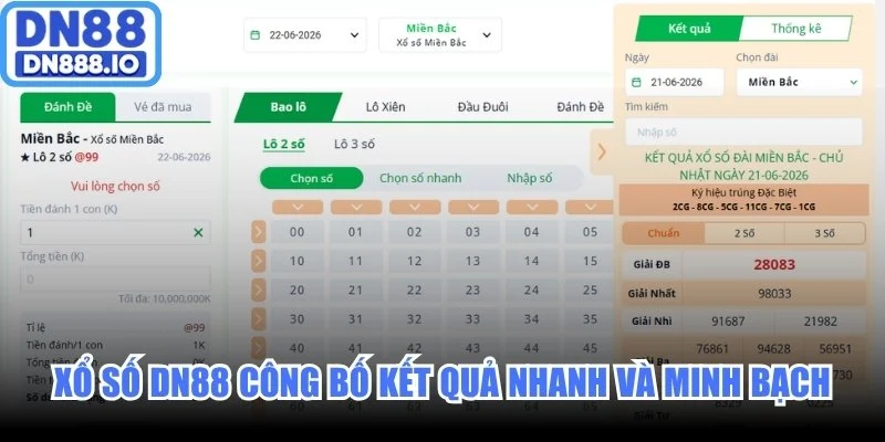 Xổ Số DN88 công bố kết quả nhanh và minh bạch